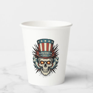 Vintage Patriotic Skull Top Hat T-Shirt Design_1 Paper Cups