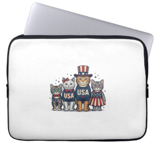Vintage Patriotic Sunflower Love Shirt Design_1 Laptop Sleeve