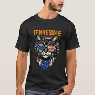 Vintage Patriotic Tennessee Cat Lovers T-Shirt