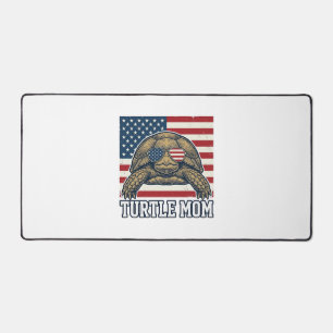 Vintage Patriotic Turtle Mum Shirt Design_1 Desk Mat