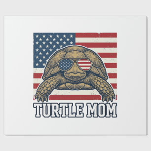 Vintage Patriotic Turtle Mum Shirt Design_1 Wrapping Paper