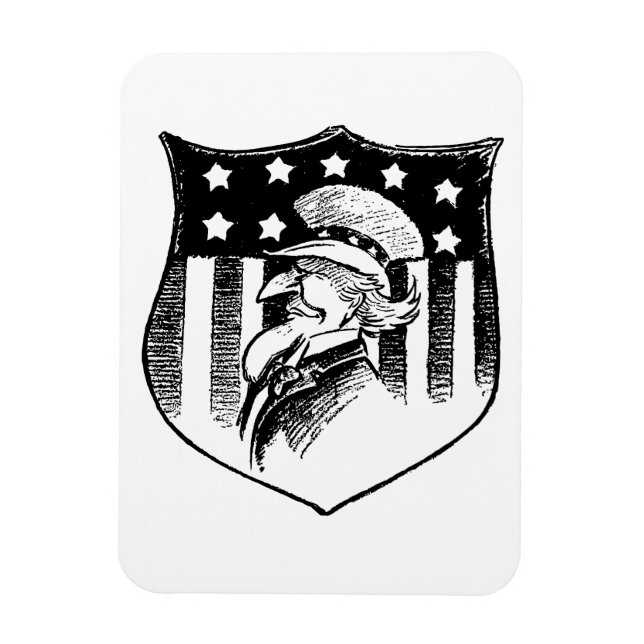 Vintage Patriotic Uncle Sam and American Flag Magnet (Vertical)