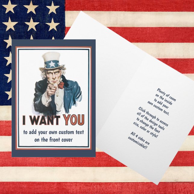Vintage Patriotic Uncle Sam I Want YOU Card (Creator Uploaded)