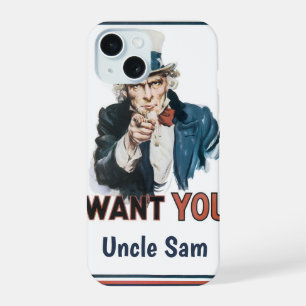 Vintage Patriotic Uncle Sam I Want YOU iPhone 15 Case