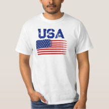Vintage Patriotic USA Flag Graphic T-Shirt