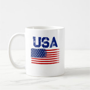 Vintage Patriotic USA Flag Graphic T-Shirt Coffee Mug