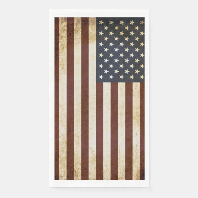Vintage Patriotic USA FLAG  Napkin (Front)