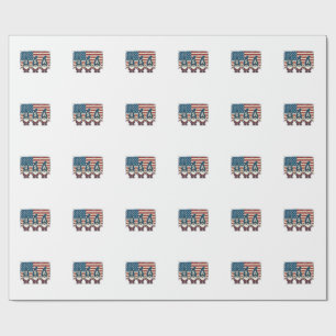 Vintage Patriotic USA Gnomes White Shirt Design_1 Wrapping Paper