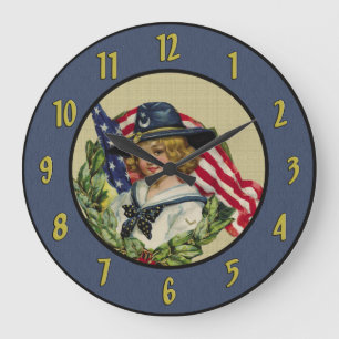 Vintage Patriotic Wall Clock