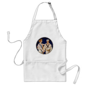 Vintage Patriotism, Lady Liberty with Navy Man Standard Apron