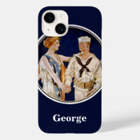 Vintage Patriotism, Lady Liberty with Navy Seaman