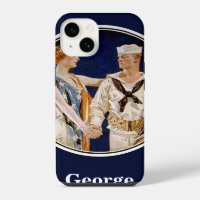 Vintage Patriotism, Lady Liberty with Navy Seaman