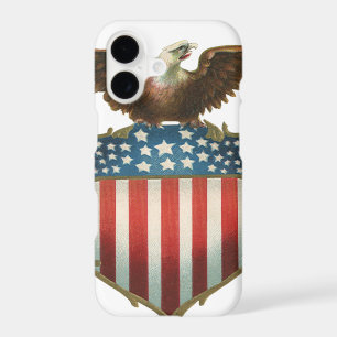 Vintage Patriotism, Proud Eagle over American Flag