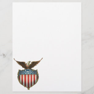 Vintage Patriotism, Proud Eagle over American Flag