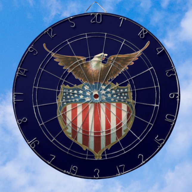 Vintage Patriotism, Proud Eagle over American Flag Dartboard (Creator Uploaded)