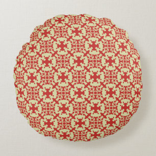 Vintage pattern art designabstract, antique, arabe round cushion