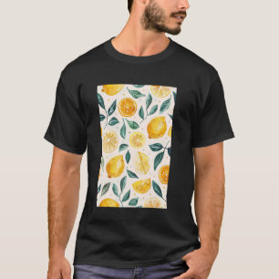Vintage Pattern Art Fruit Lemon Watercolor  3 T-Shirt