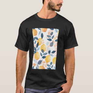 Vintage Pattern Art Fruit Lemon Watercolor T-Shirt