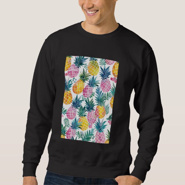 Vintage Pattern Art Pineapple Fruit Sweatshirt (Front)