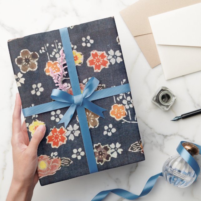 Vintage Pattern Bingata: Ume blossoms, cherry ... Wrapping Paper (Gifting)