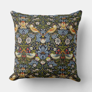 Vintage Pattern Birds Fruit Blue Green Red Cushion