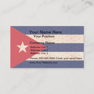 Vintage Pattern Cuban Flag Business Card