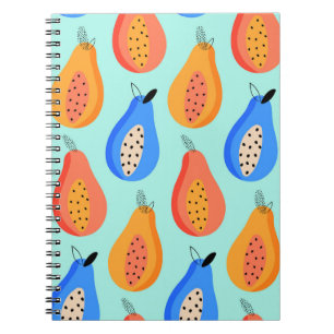 vintage pattern. Cute citrus summer fruit. illustr Notebook