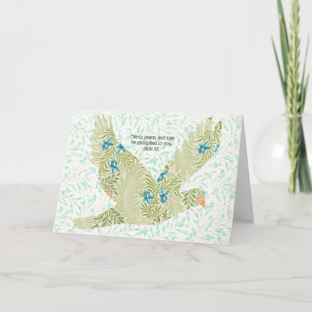 Vintage Pattern Dove Scripture Card Jude 1:2 (Front)