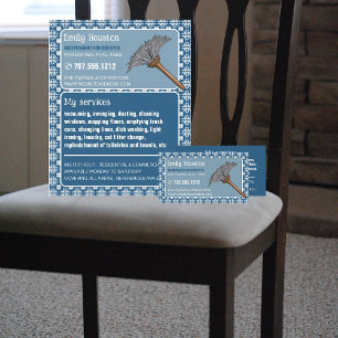 Vintage Pattern & Duster, Housekeeper, Maid Business Card