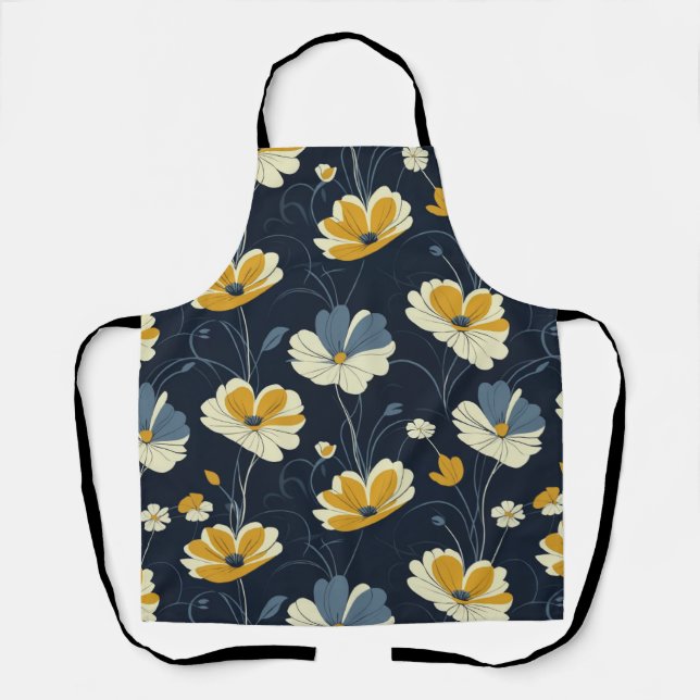 Vintage pattern, elegant floral design apron (Front)