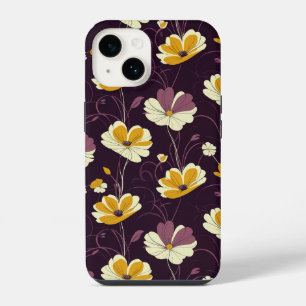 Vintage pattern, elegant floral design iPhone 14 case