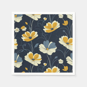 Vintage pattern, elegant floral design napkin