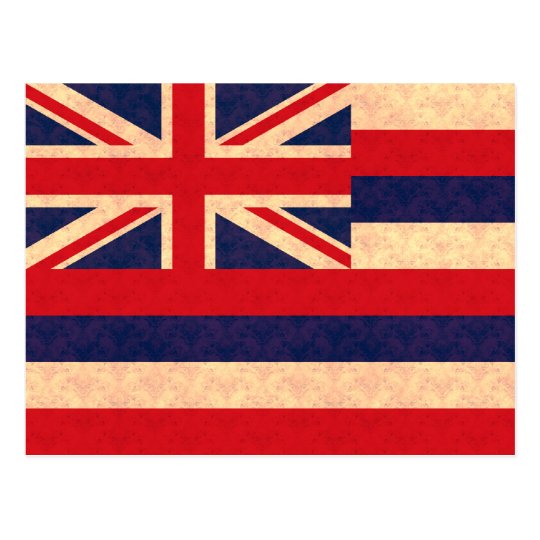 Vintage Pattern Hawaiian Flag Postcard