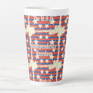 Vintage Pattern Independence day Latte Mug