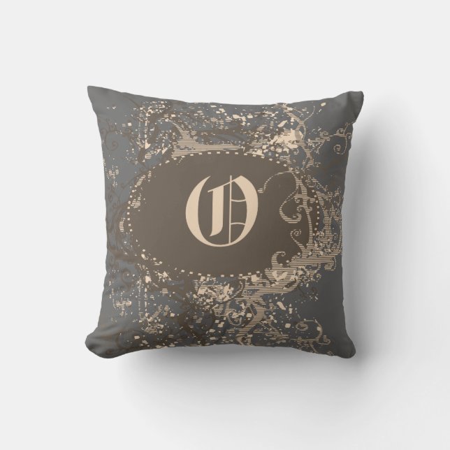 Vintage Pattern Monogram O Cushion (Front)