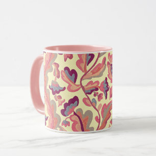 Vintage Pattern Pink Peach Retro Style Mug Cup