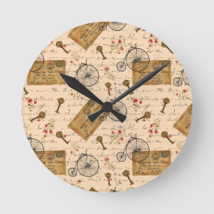 vintage pattern round clock
