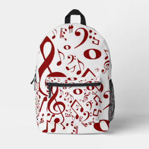 Vintage Pattern Sound Notes Printed Backpack