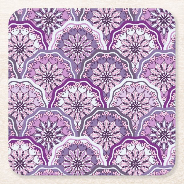 Vintage Pattern Square Paper Coaster (Front)