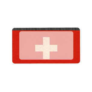 Vintage Pattern Swiss Flag Label