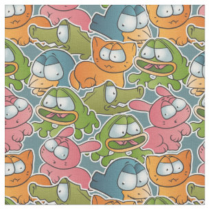 Vintage pattern with cartoon animals fabric
