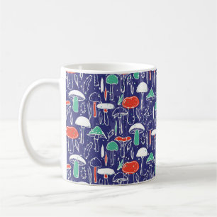 Vintage pattern with different mushrooms. Autumn v Coffee Mug