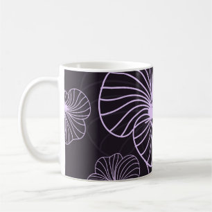 Vintage pattern with floral theme. Background with Coffee Mug