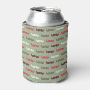 Vintage pattern with moustache can cooler