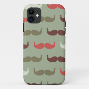 Vintage pattern with moustache iPhone 11 case