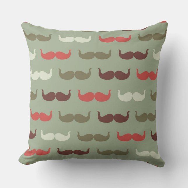 Vintage pattern with moustache cushion (Front)