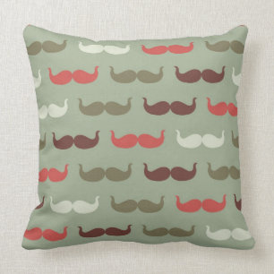 Vintage pattern with moustache cushion