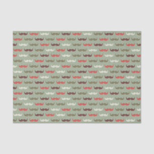 Vintage pattern with moustache tissue paper