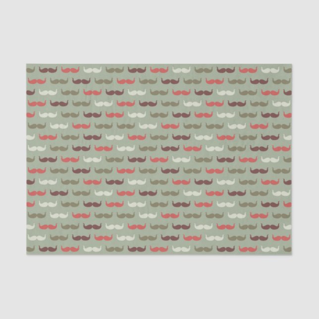 Vintage pattern with moustache tissue paper (Front)