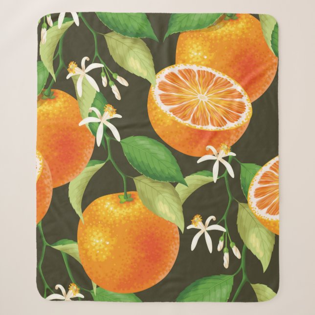 Vintage pattern with orange sherpa blanket (Front)